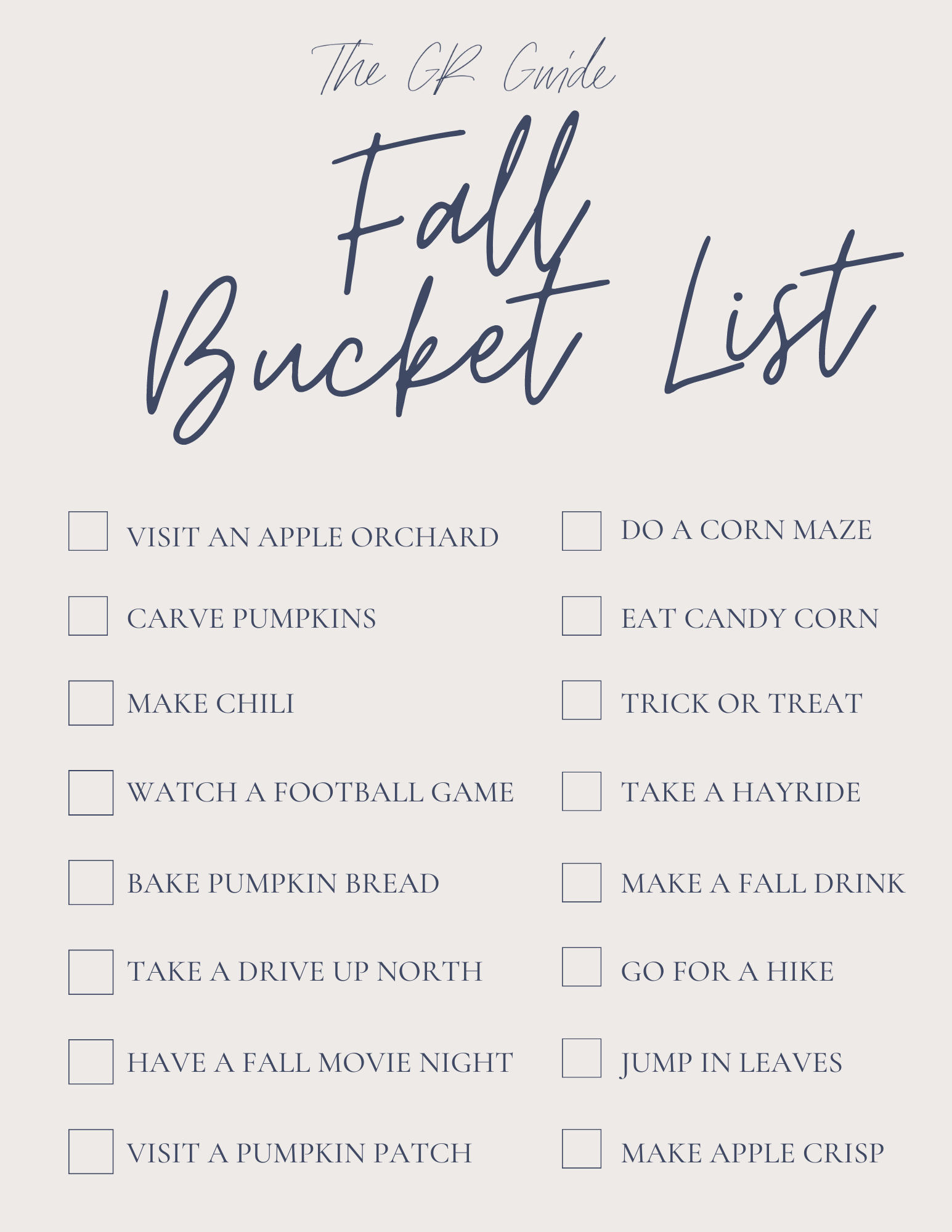 My Fall 2022 Bucket List The GR Guide